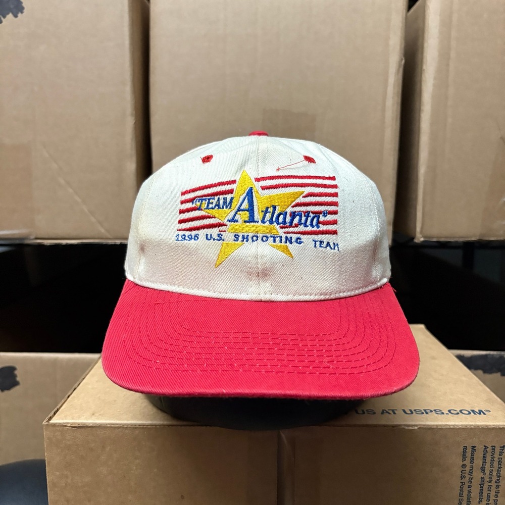 Team Atlanta 1996 US Shooting Team Baseball Cap Red White Adjustable Men